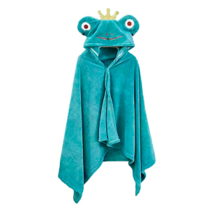 Accappatoio per bambini con cappuccio design rana. 70x140 cm.
