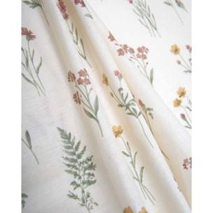 Juego de sábanas 100% algodón botanical crema