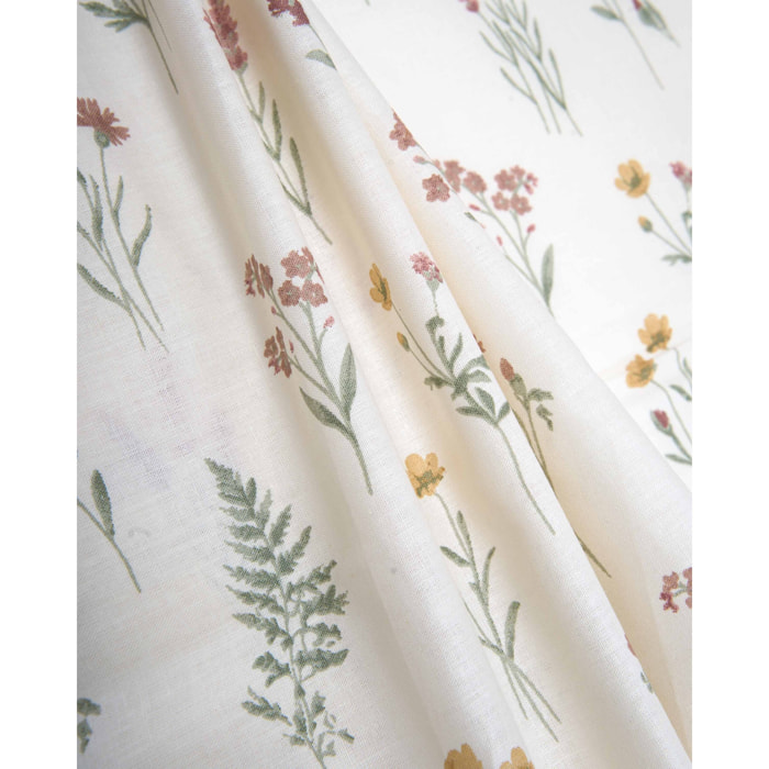 Juego de sábanas 100% algodón botanical crema
