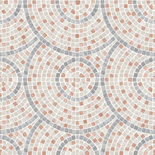 Papier peint mosaïque géométrique terracotta et gris