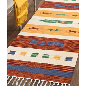 Tappeto kilim multiuso 100% cotone lavabile Tappeto salotto, soggiorno, camera da letto