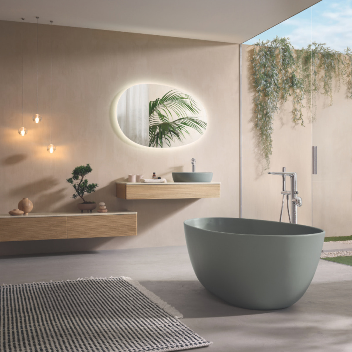 Baignoire ilot Antao quaryl vert