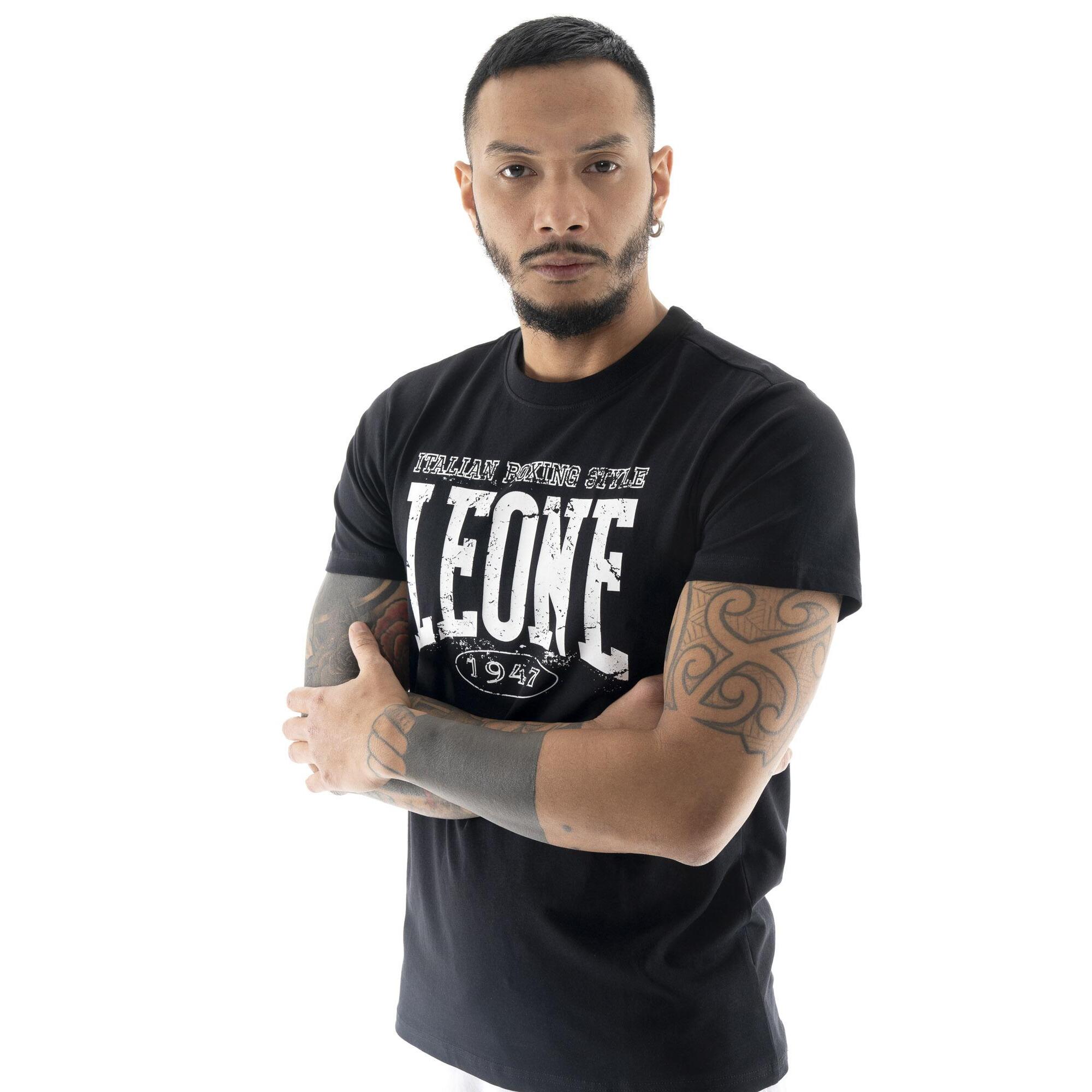 T-shirt da uomo in cotone elasticizzato Leone Boxing Legend