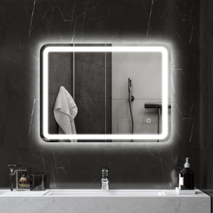 Miroir LED salle de bain réglable 34W antibué tactile dim. 60L x 80H cm