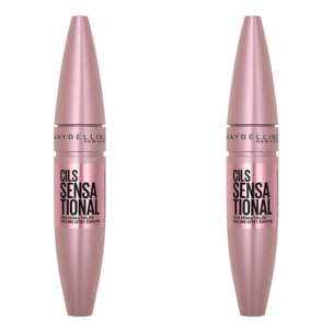 Maybelline New York- Lot de 2 Mascaras Effet Eventail - Cils Sensational - Black