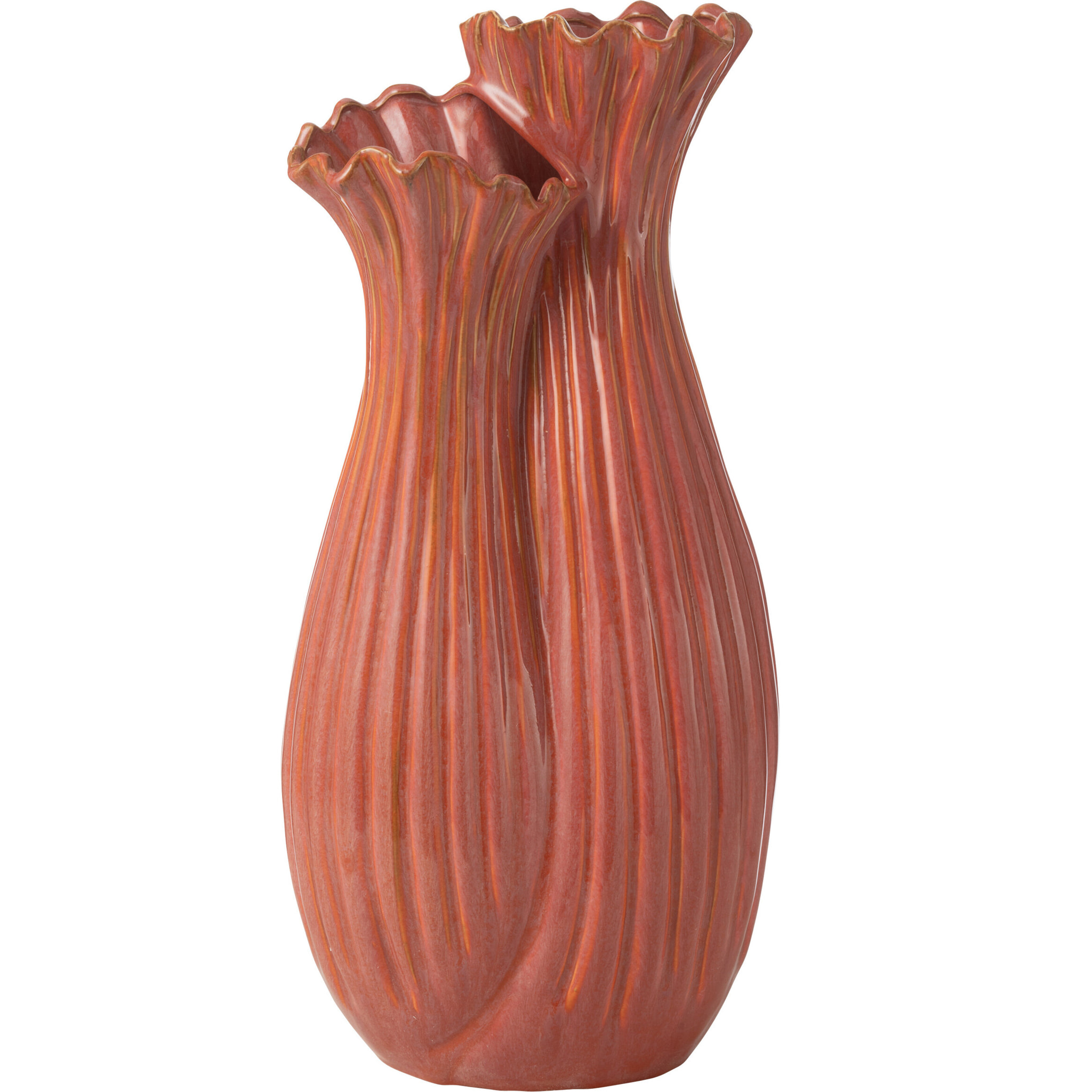 J-Line vase Botanica Duo - céramique - cuivré rose - 53.5 cm de hauteur