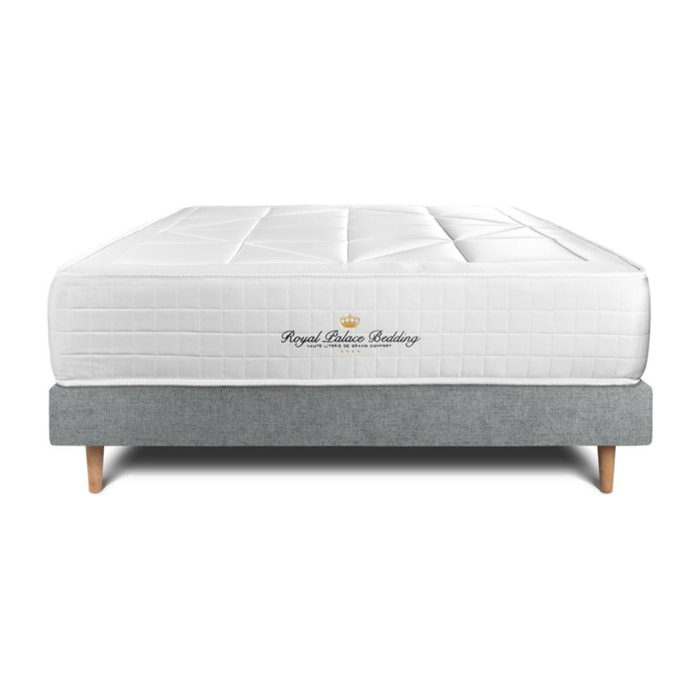 Ensemble 2p - Matelas Ressorts ensachés et mémoire de forme - Maxi Epaisseur : 26cm - Confort : Équilibré - Tissu - Windsor
