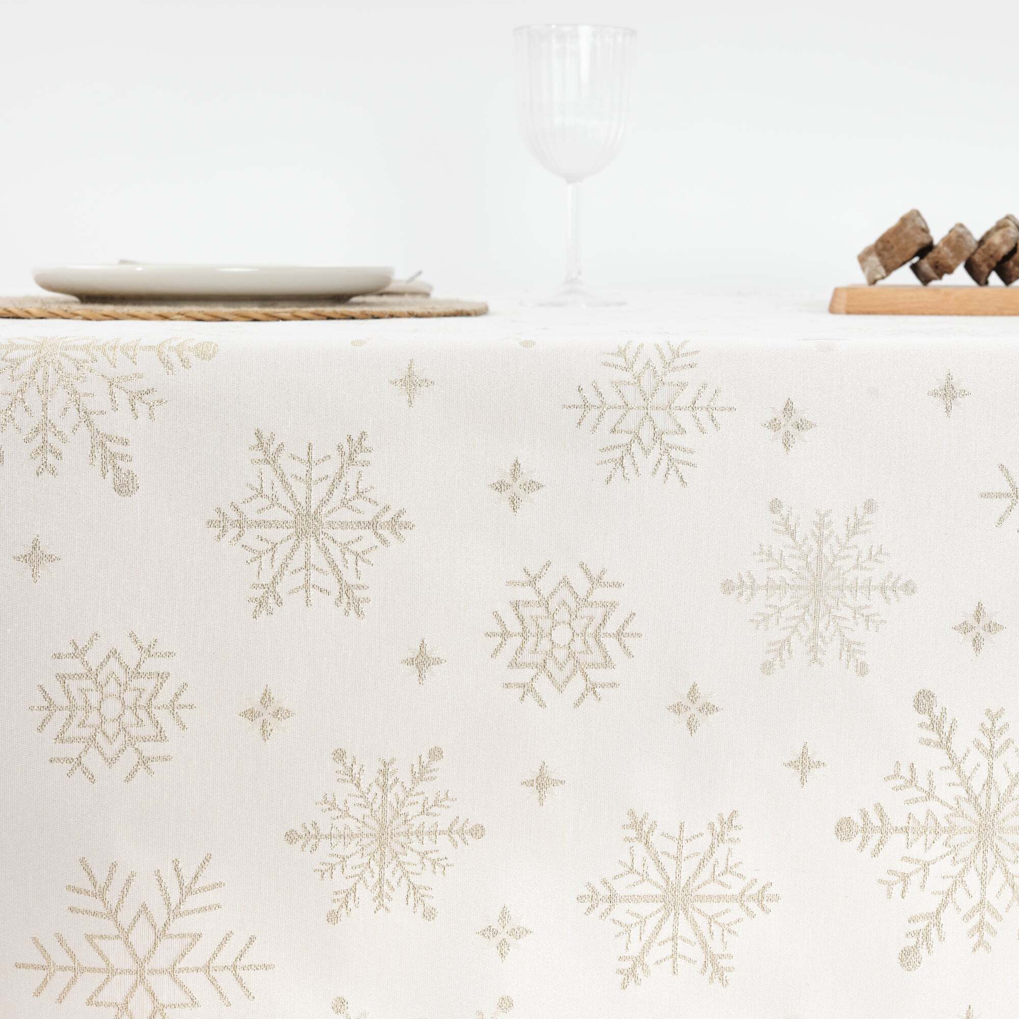 Nappe en tissu jacquard fil d'or PSC4821