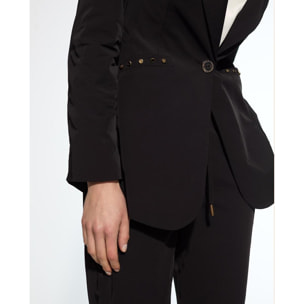 Blazer in Tessuto Tecnico con Borchie