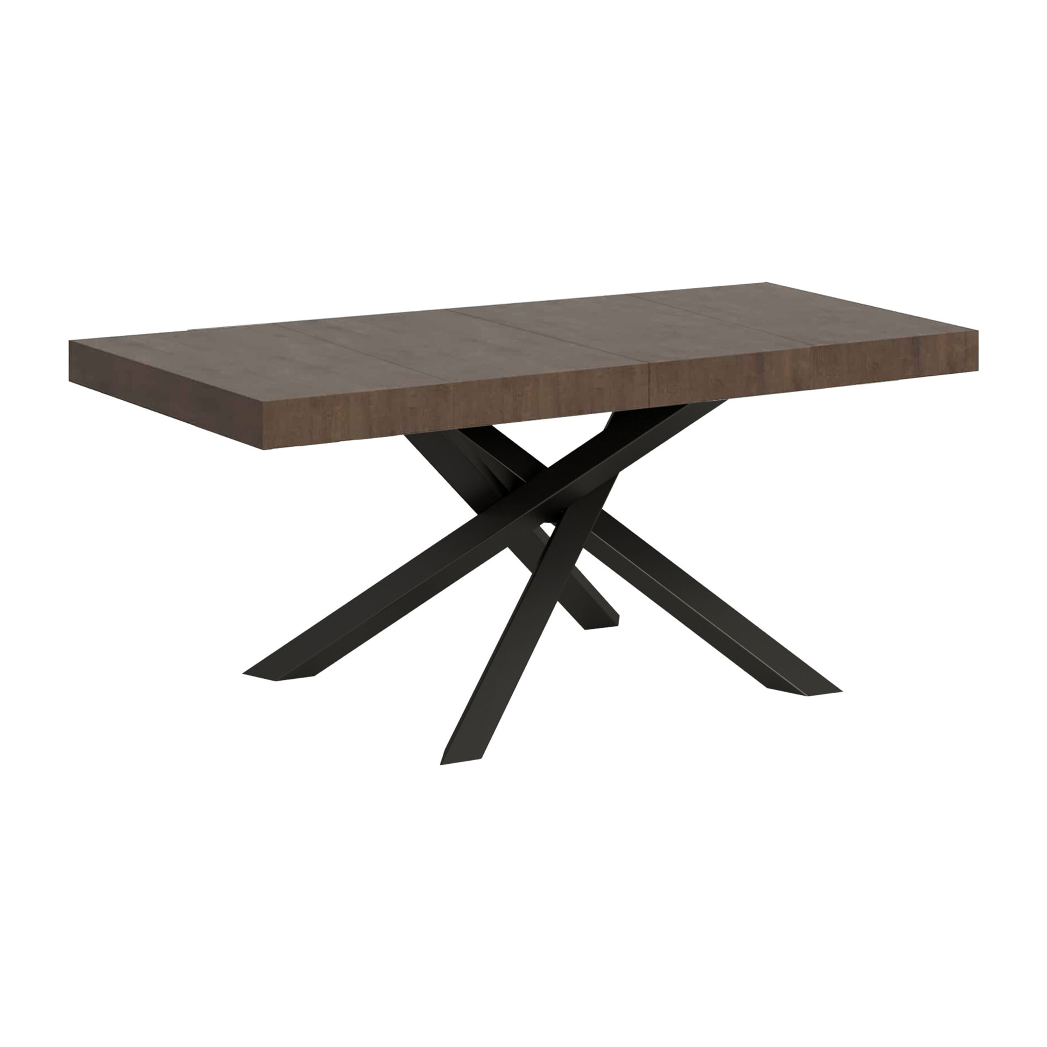 Table extensible 90x120/224 cm Volantis Premium Noyer cadre Anthracite