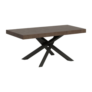 Table extensible 90x120/224 cm Volantis Premium Noyer cadre Anthracite