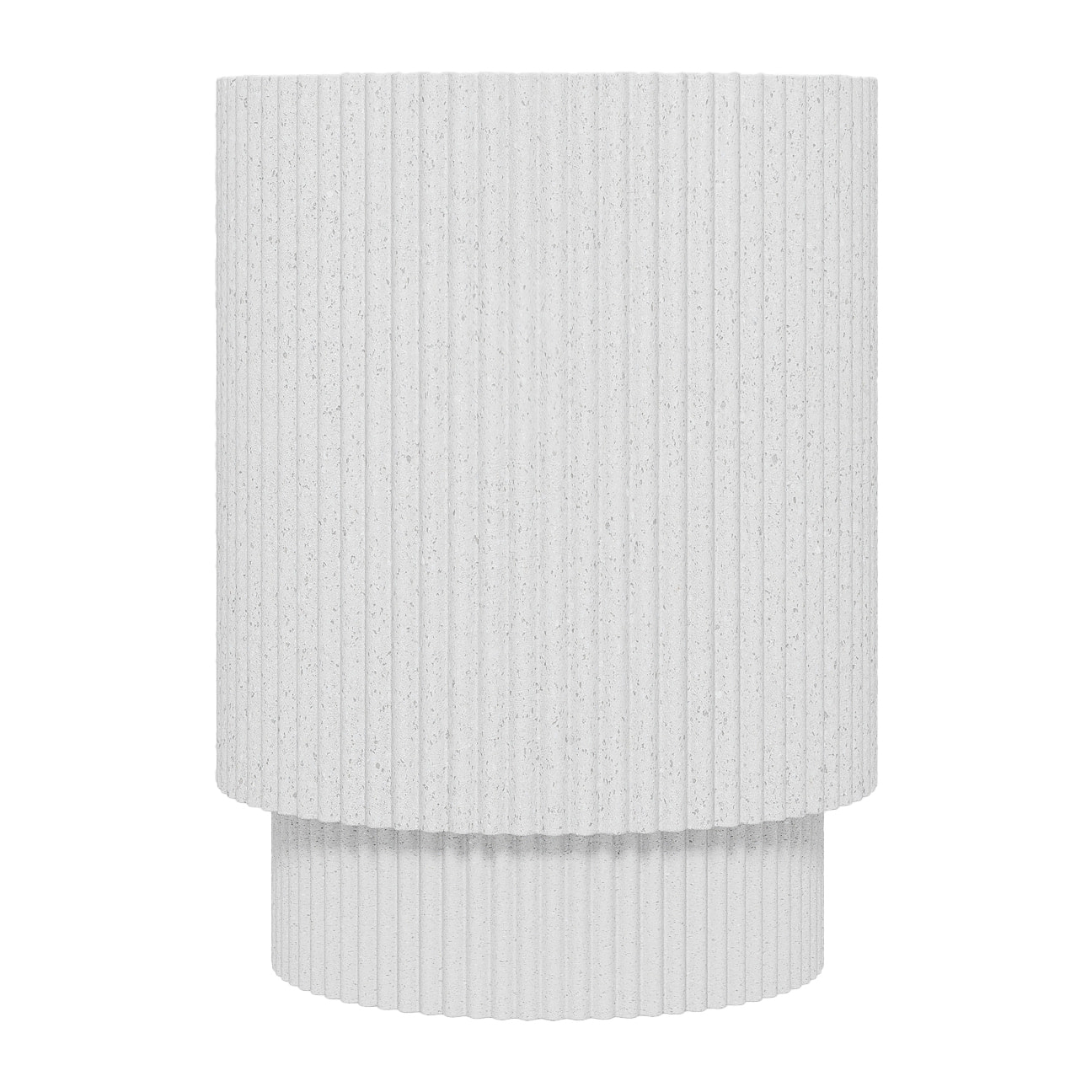 Lys – Table d’appoint design en magnésie blanc moucheté