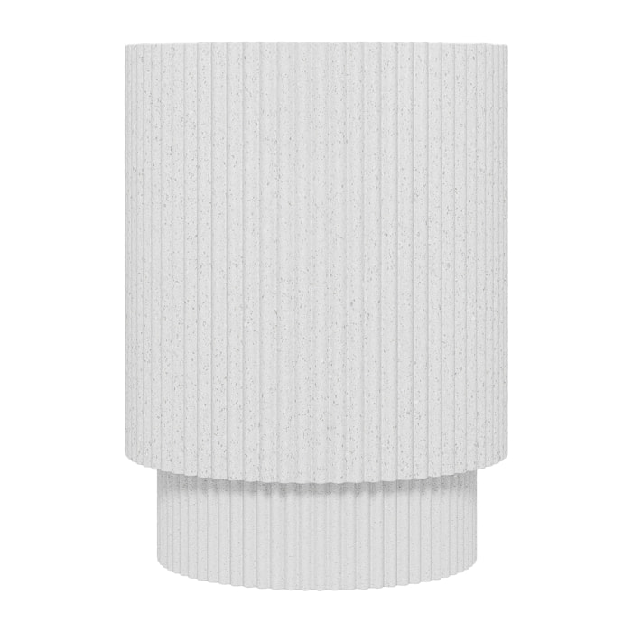 Lys – Table d’appoint design en magnésie blanc moucheté