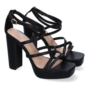 Sandalias de Tacón para Mujer, Elegantes, Diseño Moderno con Tiras Cruzadas