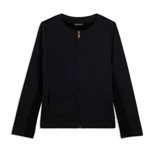 Felpa donna full-zip con fronte mélange lurex