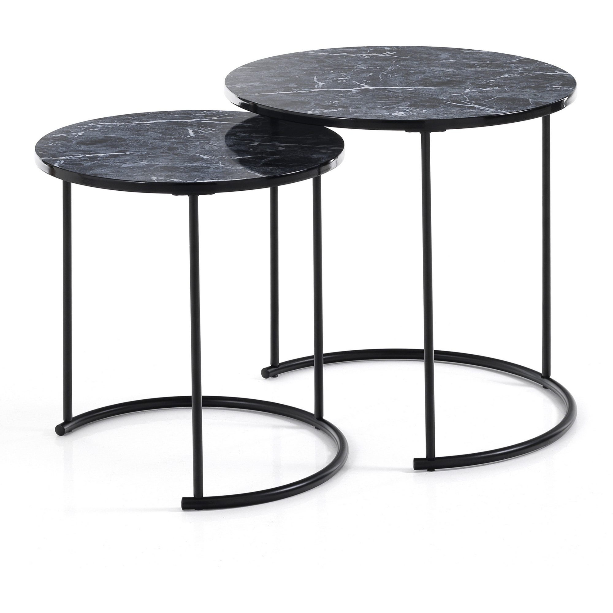 Tomasucci Set de 2 tables basses THIN-R MARBRE NOIRES