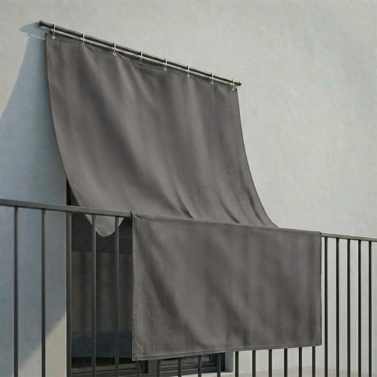 Tenda da sole a caduta impermeabile per esterno con occhielli, telo parasole resistente ai raggi UV e intemperie, protegge da luce e calore, aumenta privacy su balcone e terrazzo, facile da installare, tessuto in poliestere durevole e lavabile