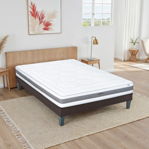 Matelas Sublime, 22 cm, Mémoire de Forme et Mousse Haute Densité, Soutien Mi-Ferme, Déhoussable, Fabrication Française