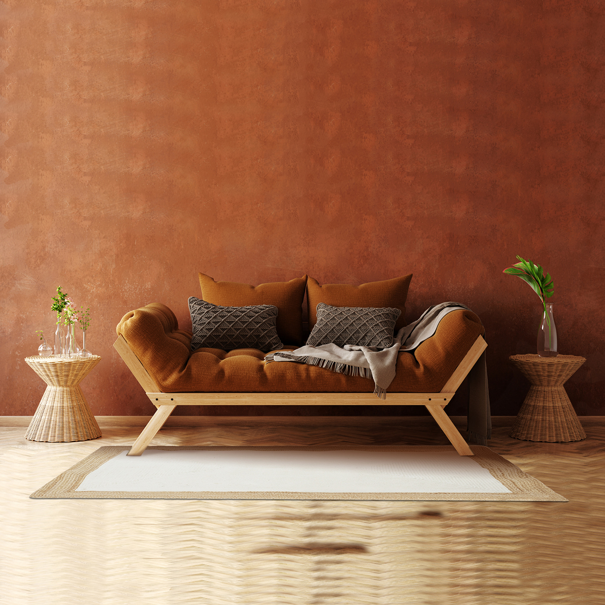 Tapis Jute Coton Ecru 120x170cm