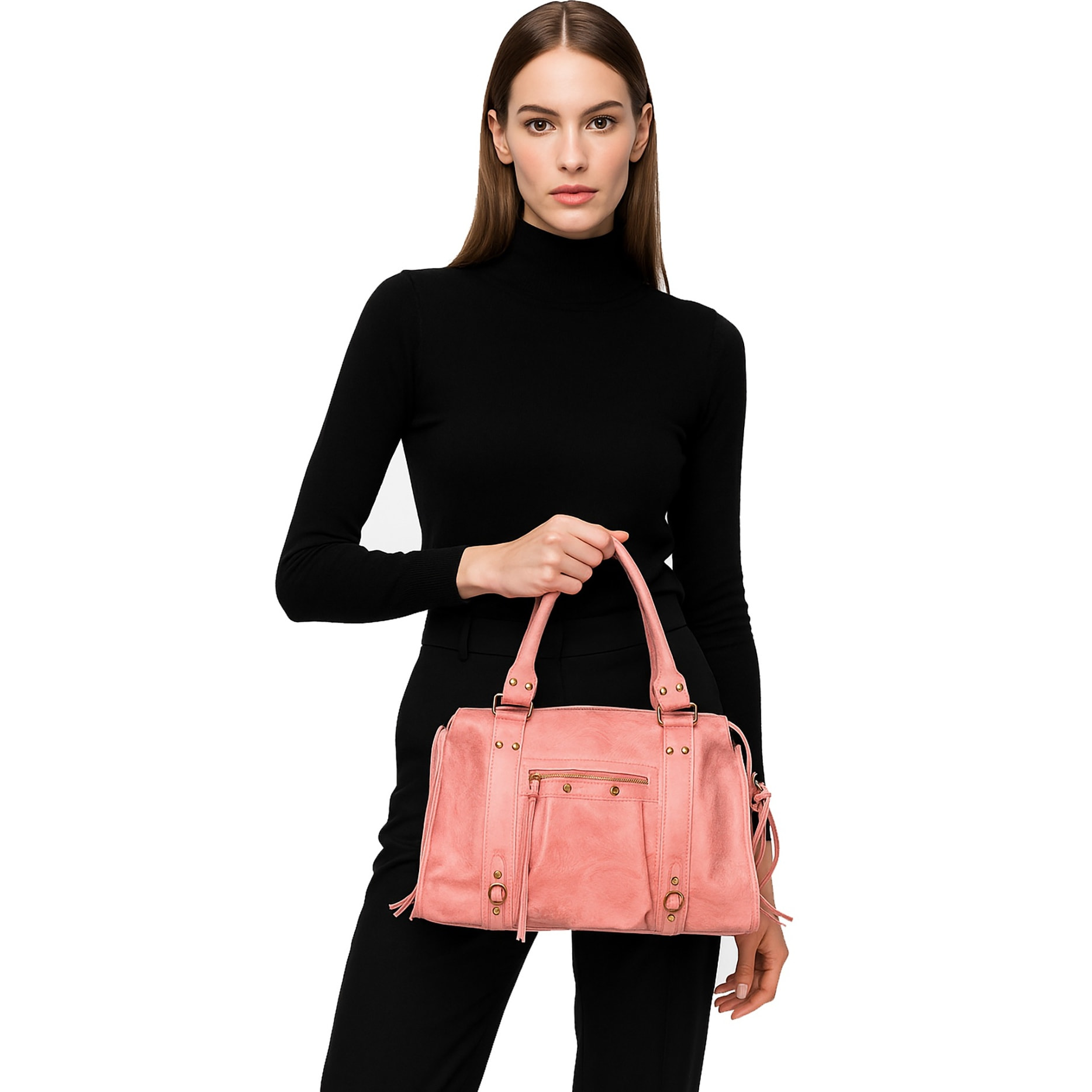 Borsa a spalla da donna - Modello Elara - Vera pelle - 41.0 x 28.0 x 13.0 cm