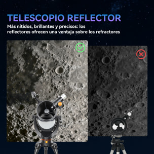Telescopio Reflector Astronómico, Apertura de 114 mm, 16X-120X, 470 mm Telescopio Astronómico para Adultos, Principiantes y Niños, con Trípode Ajustable y Bolsa de Transporte