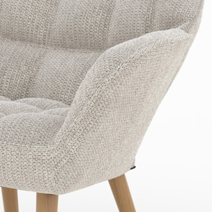 Fauteuil en tissu gris clair - Simba