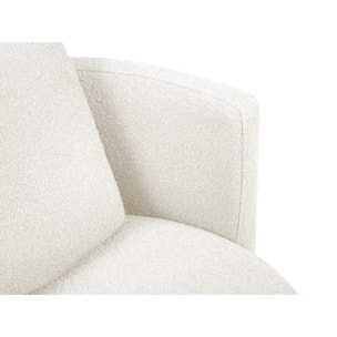 Fauteuil xl pivotant "Adam" en bouclé blanc