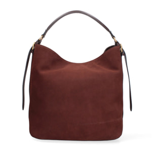 Borsa a spalla da donna Made in Italy - Modello Seraphina Plus - Pelle scamosciata - 31.0 x 31.0 x 15.0 cm