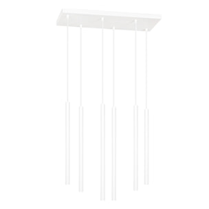 Lampada a sospensione Selter in acciaio bianco opaco
