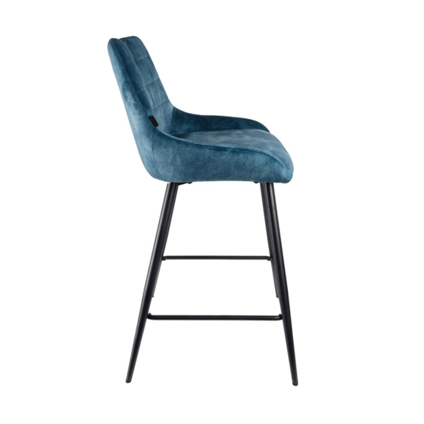 Chaise de bar en velours avec poignée et pieds en métal - ROSA 2