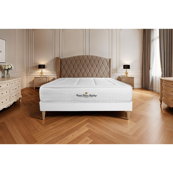 Ensemble - Matelas Mémoire de forme 24cm d'épaisseur - 3 zones de confort - Confort ferme - Sommier tapissier en kit - 2 places