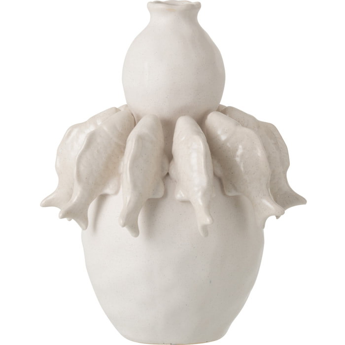 J-Line Vase Poisson - céramique - blanc cassé - small
