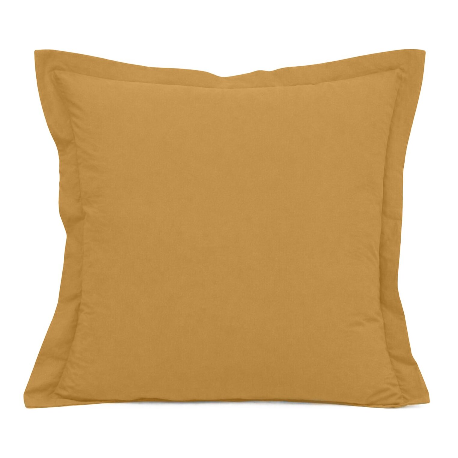 Parure de draps 100% coton uni safran - essentiel
