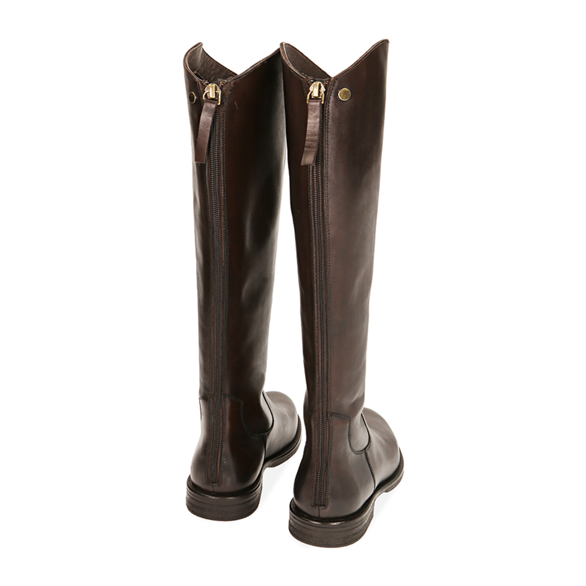 Botas de cuero marrón oscuro