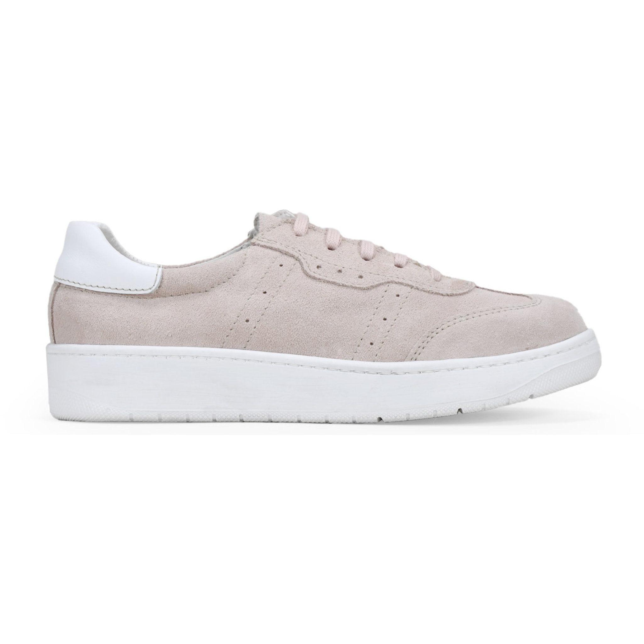 Zapatillas de piel rosa con cordones
