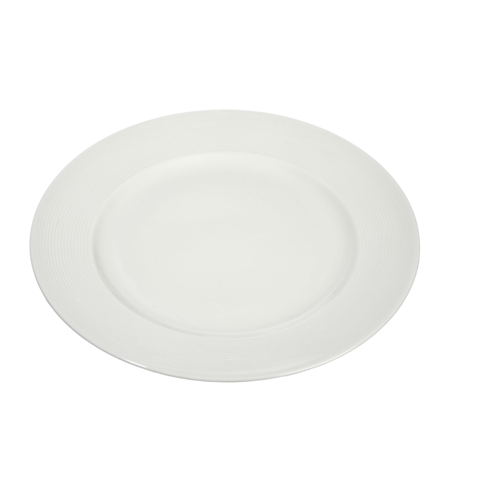 J-Line Assiette Raye Porc Blanc 20X20x2cm