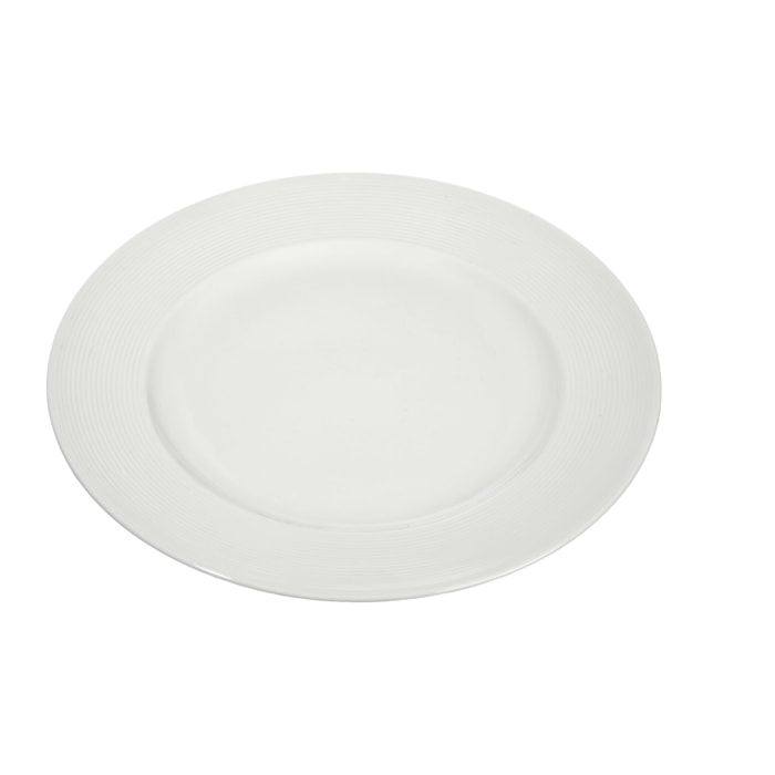 J-Line assiette Rayée - porcelaine - blanc - 6 pcs