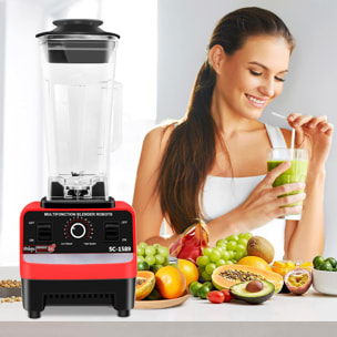 Batidora de vaso 2L, 4300W, 6 cuchillas de acero inox, pica hielo, Smoothies, zumos. Super alta resistencia, 15 vel.