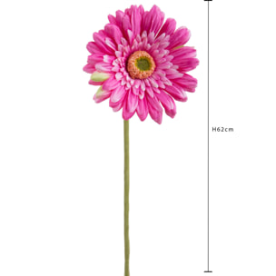 Fiore Di Gerbera Singolo. Altezza 62 Cm - Pezzi 12 - 12X62X12cm - Colore: Viola - Bianchi Dino - Fiori Artificiali