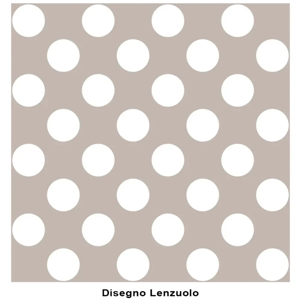 Completo Lenzuola POIS BEIGE 100% Cotone e Made in Italy a pallini retrò