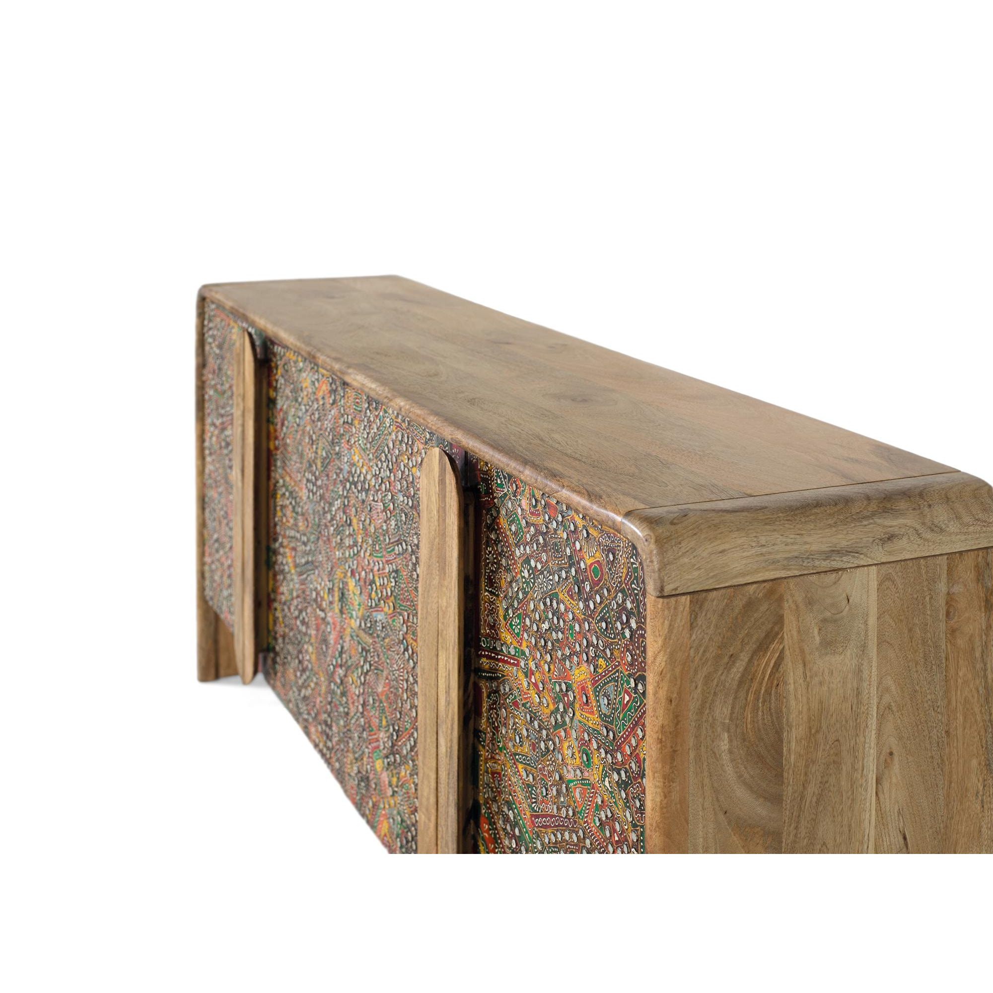 Aparador de Madera de Mango Estilo Boho Étnico