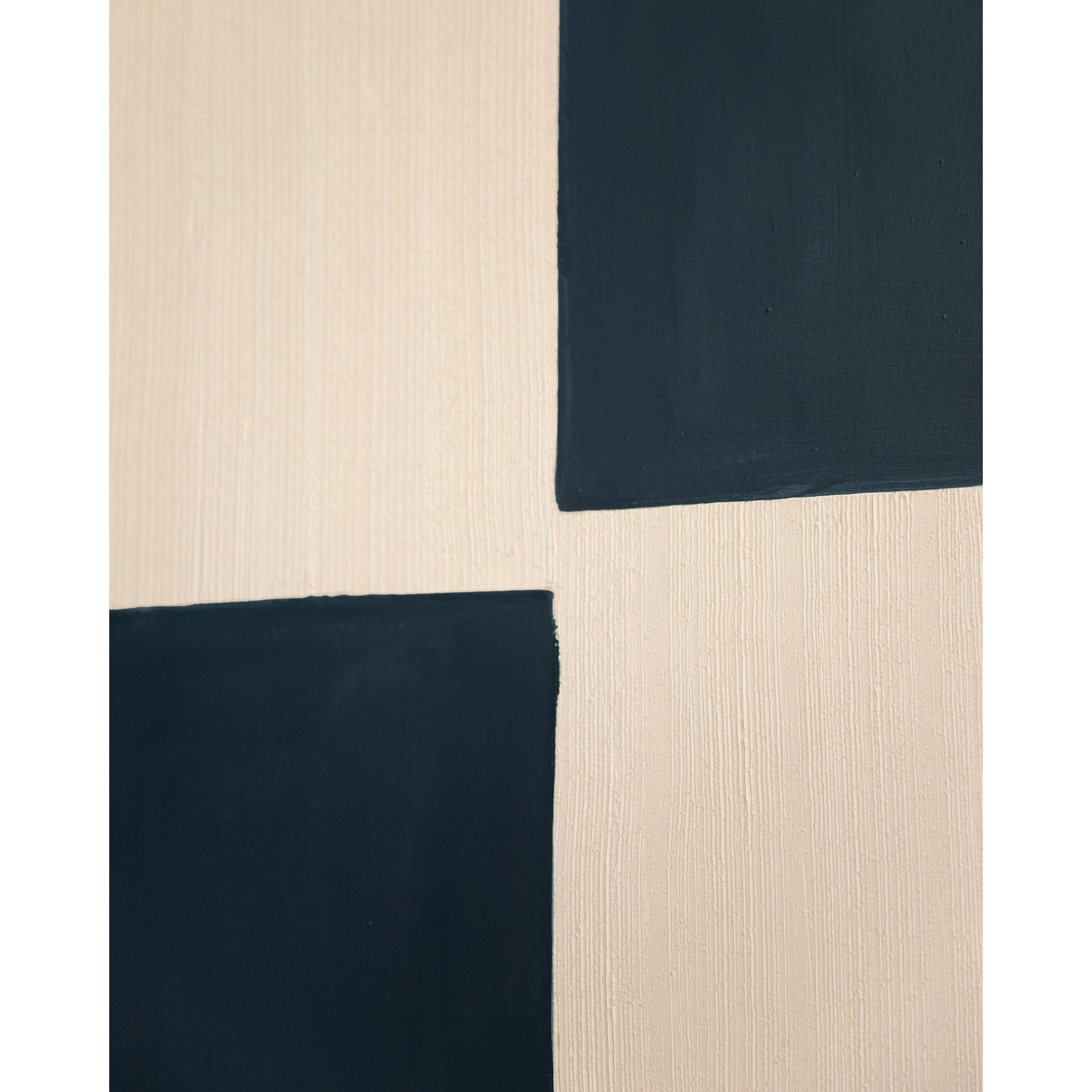 Tableau bleu et blanc décoratif sur coton avec cadre en bois peint à la main à la peinture à l'huile en différentes tailles