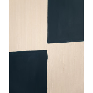 Tableau bleu et blanc décoratif sur coton avec cadre en bois peint à la main à la peinture à l'huile en différentes tailles