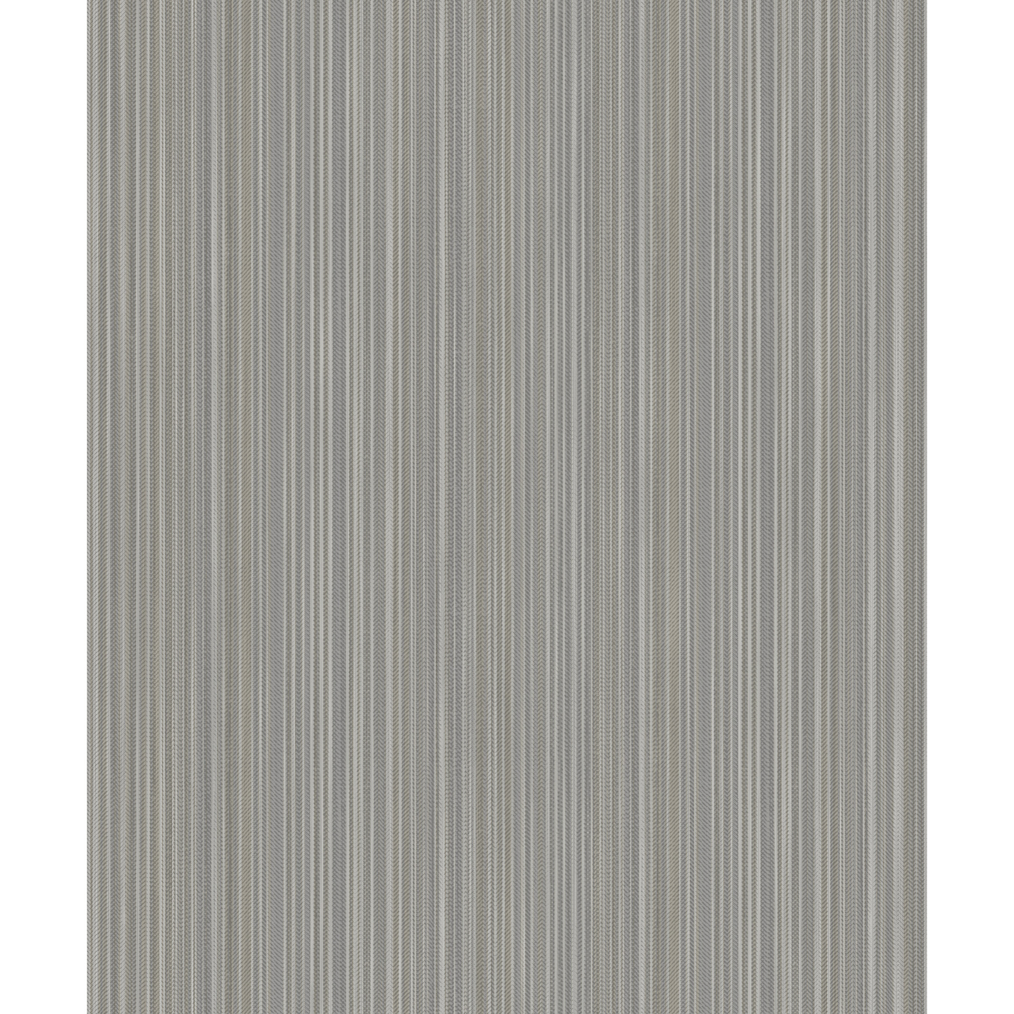 Papier peint rayures fines tissées gris argenté