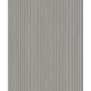 Papier peint rayures fines tissées gris argenté