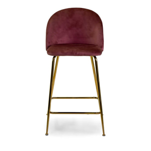 Sgabello Sammi Vacchetti in velluto rosa antico con struttura oro cm44x48h91