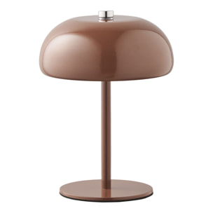 Lampada da tavolo Margate ricaricabile in metallo marrone ø13 cm