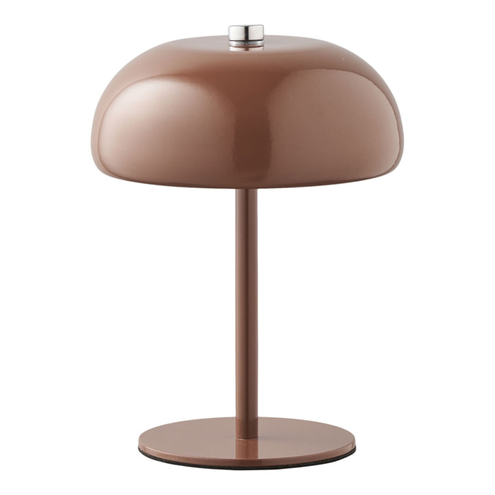 Lampada da tavolo Margate ricaricabile in metallo marrone ø13 cm