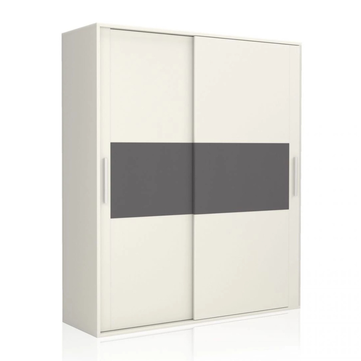 Armario 2 puertas correderas Uniq 180 Blanco - Grafito