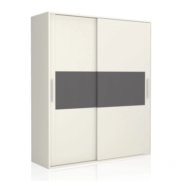 Armario 2 puertas correderas Uniq 180 Blanco - Grafito